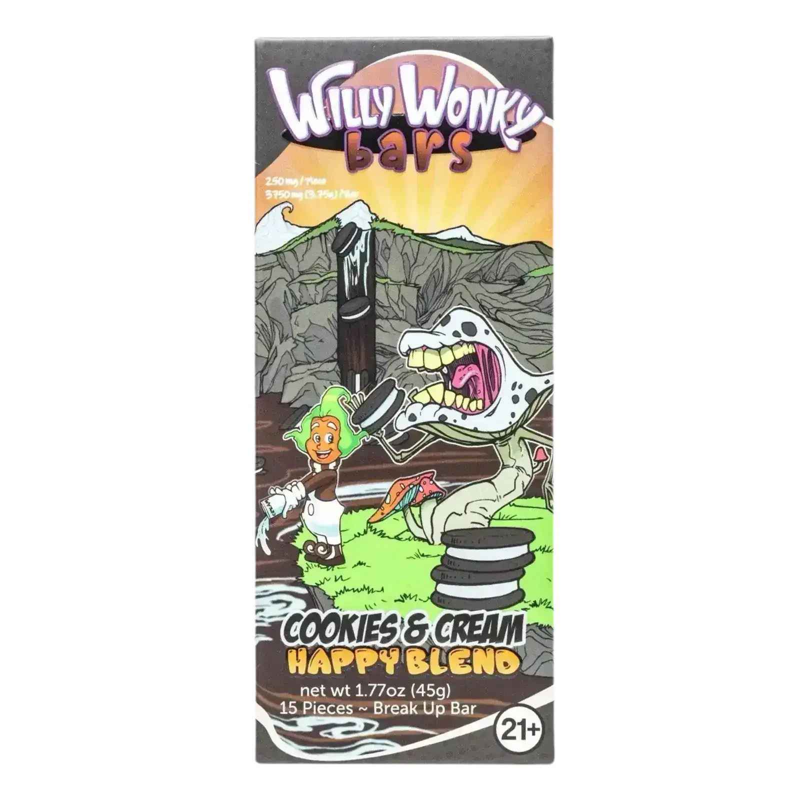 Willy Wonky Magic Mushroom Chocolate Bar Cookies & Cream